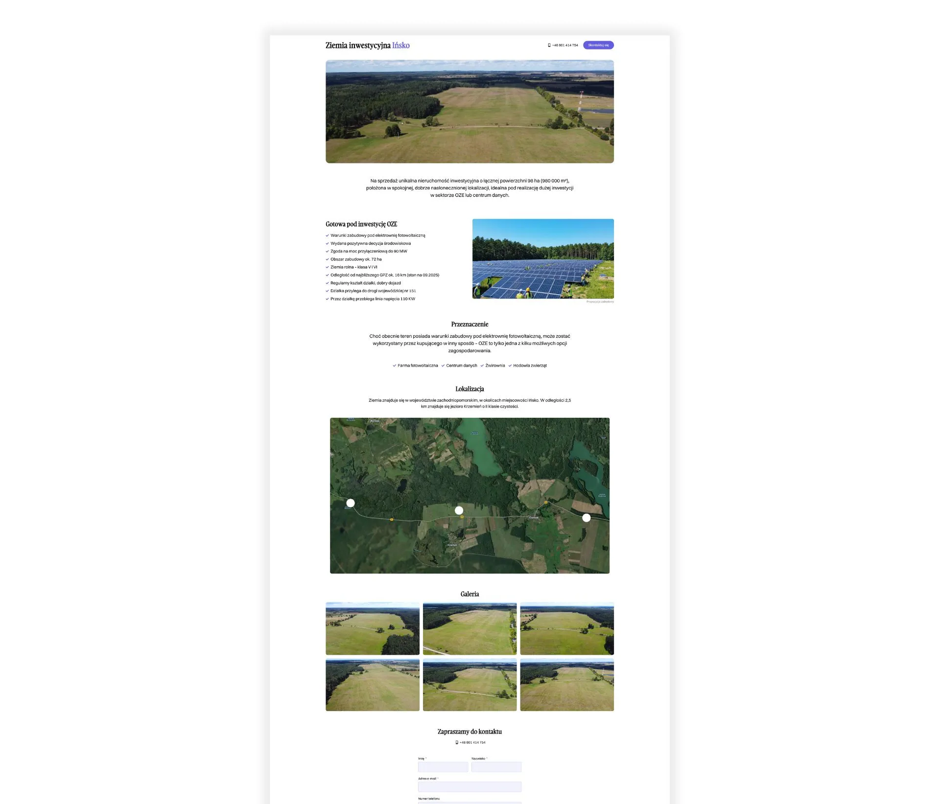 Makieta landing page pod kampanię w Google Ads